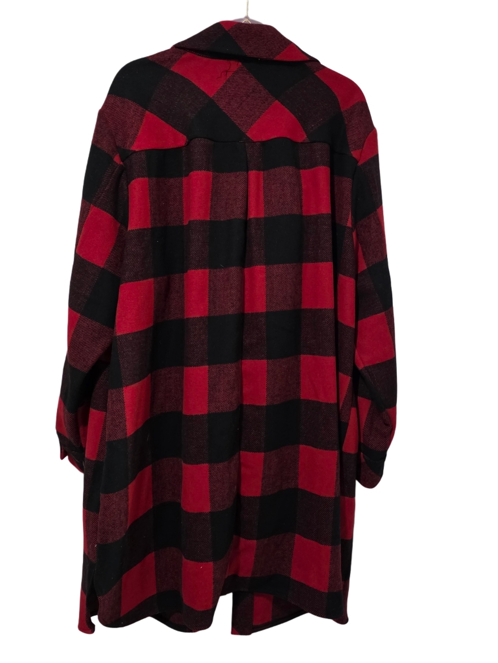 Torrid Red and Black Buffalo Plaid Wool Longline Shacket - Picture 9 of 9